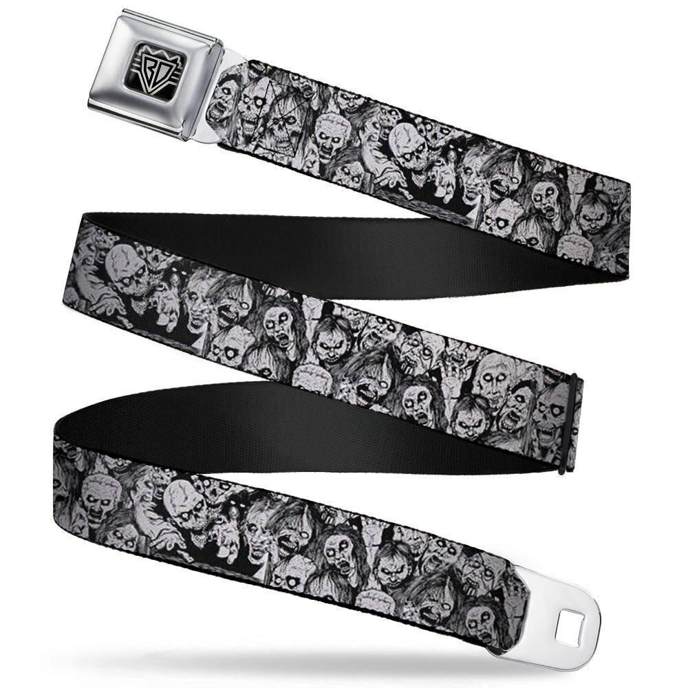 3910 Seatbelt Belt - Zombie Skulls Sketch - 1.5" Wide - 24-38 Inches in
